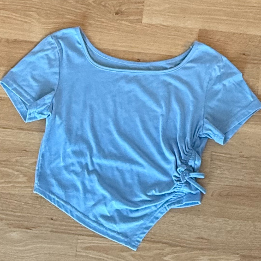 Light Blue Asymmetrical Top